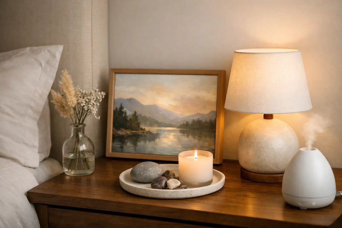 A Bedside Art Setup for Calmer Bedtimes