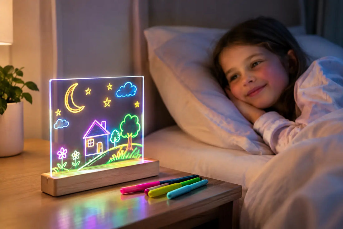 Glowing Sketch Panel Versus Paper at Bedtime