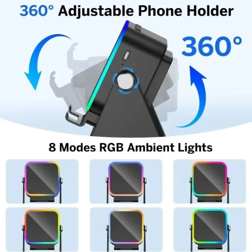 Portable RGB Speaker Phone Stand