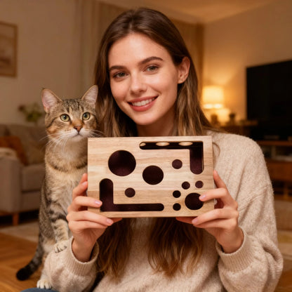 WhiskerWood Cat Play Puzzle Box