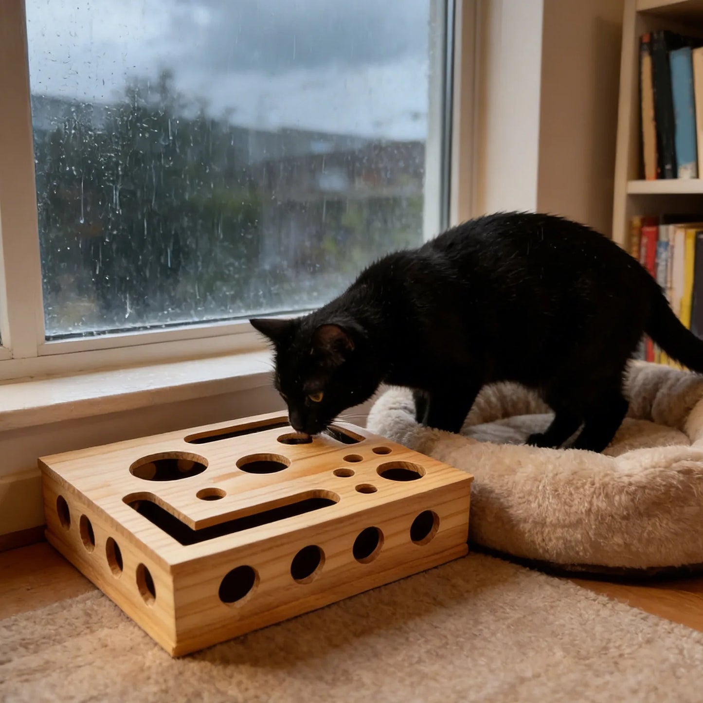 WhiskerWood Cat Play Puzzle Box